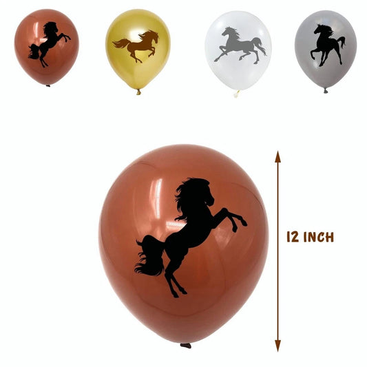 Horse Racing Theme Assorted Latex Balloons 16 Pack