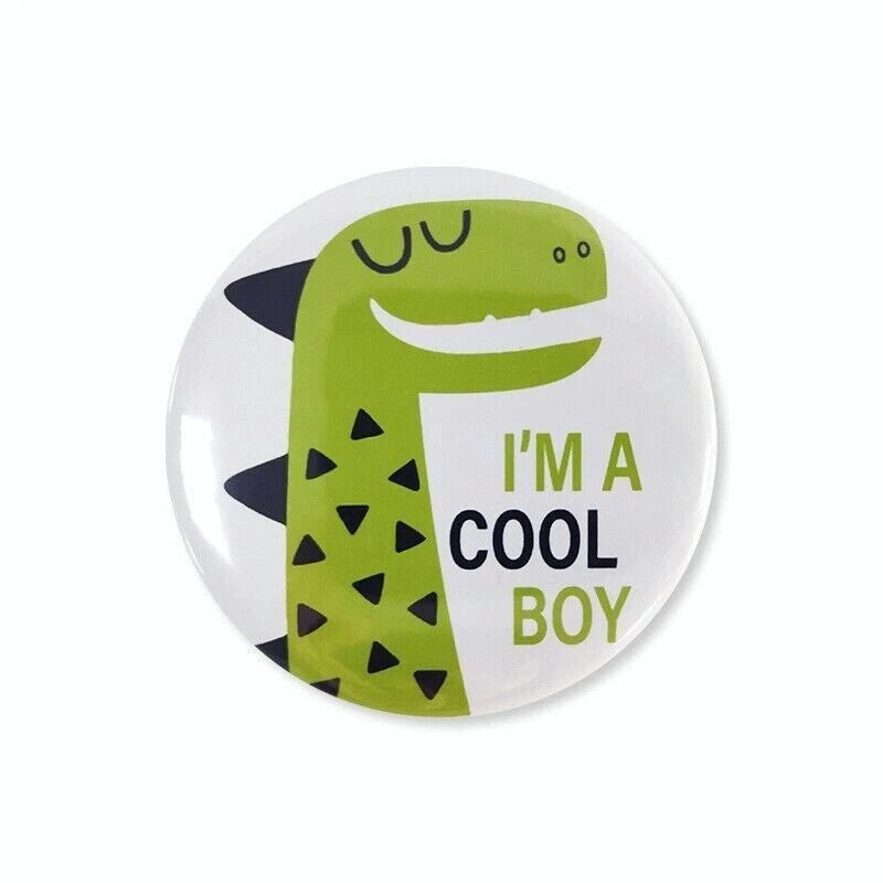 Cartoon Dinosaur Metal Badges 10 Pack | Kids Birthday Party Gift Bag Fillings