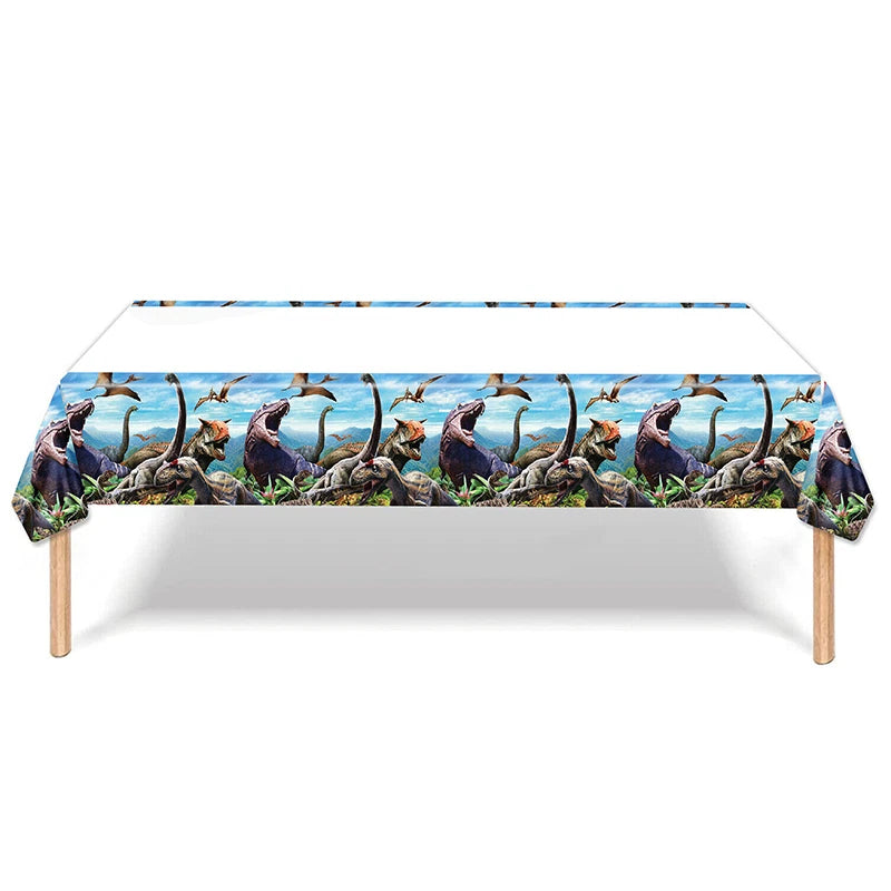 Dinosaur Jurassic Tablecloth Table Cover Plastic 180cm x 108cm
