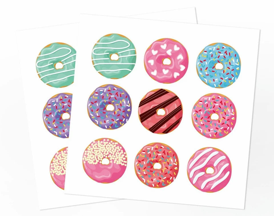 My Sweet Donuts Paper Gift Bags with Mini Stickers 12 Pack
