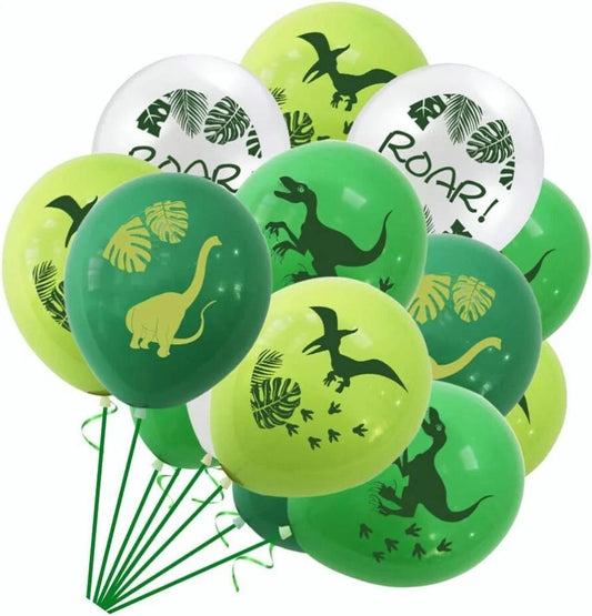 Dinosaur Printed 12 inch AssortedLatex Balloons 32 Pack