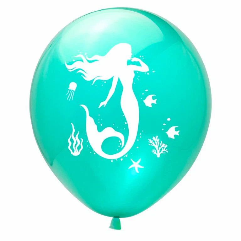 Mermaid Theme Assorted Latex Balloons 30 Pack