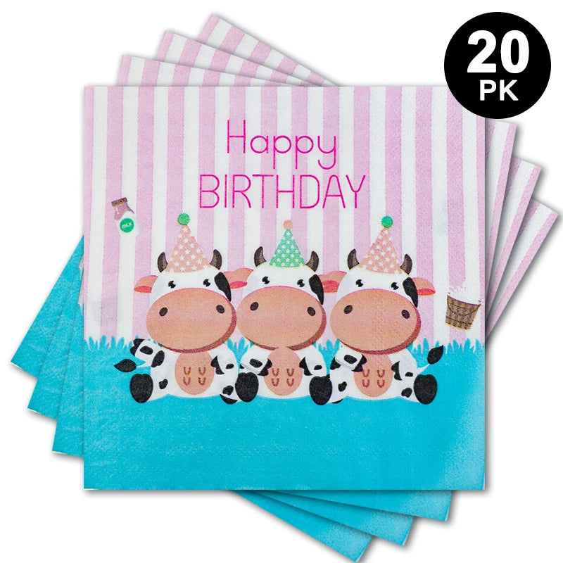 Farm Animal Cute Cow Luncheon Napkins 20 Pack