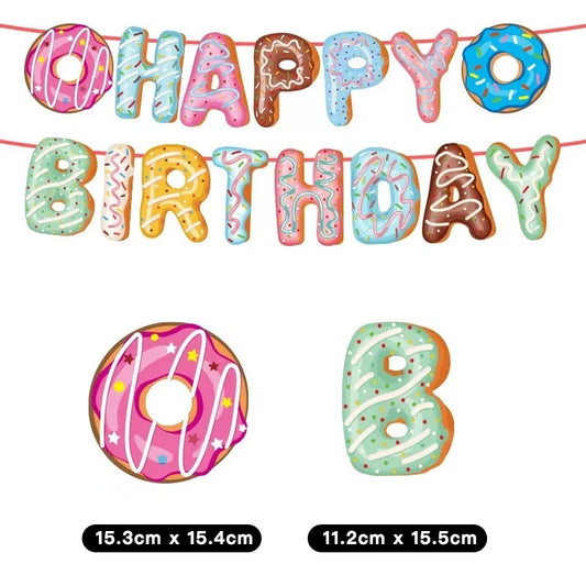 My Sweet Donuts Happy Birthday Banner 2 Meter