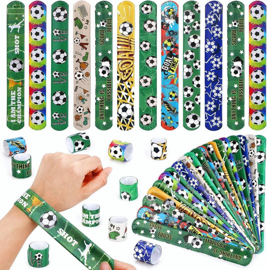 Soccer Theme Party Slap Band Bracelet 10 Pack