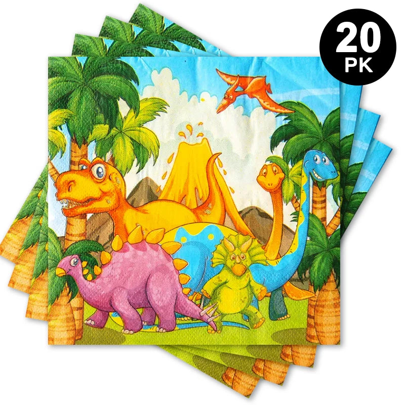 Cartoon Dinosaur Luncheon Napkins 20 Pack