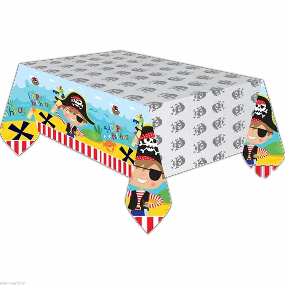 Little Pirate Theme Birthday Table Cover Plastic 243cm x 137cm