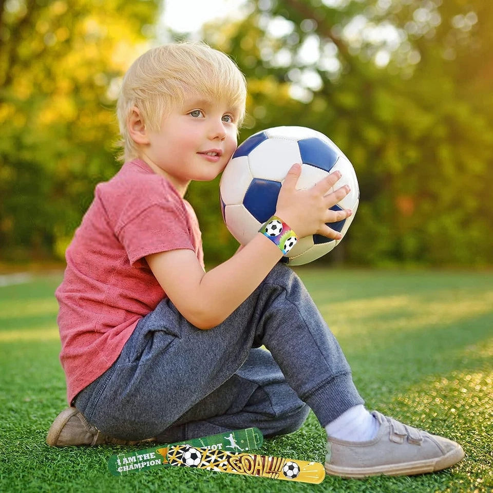Soccer Theme Party Slap Band Bracelet 10 Pack