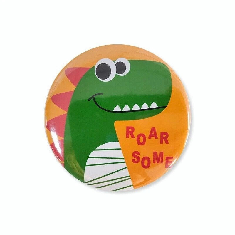 Cartoon Dinosaur Metal Badges 10 Pack | Kids Birthday Party Gift Bag Fillings