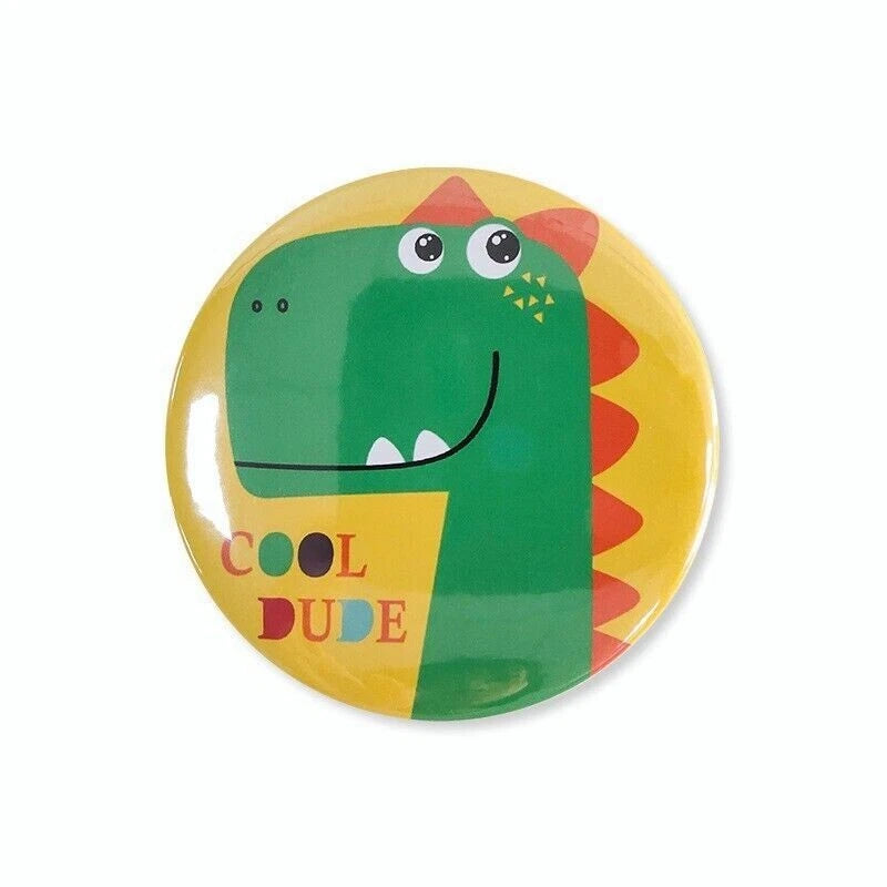 Cartoon Dinosaur Metal Badges 10 Pack | Kids Birthday Party Gift Bag Fillings
