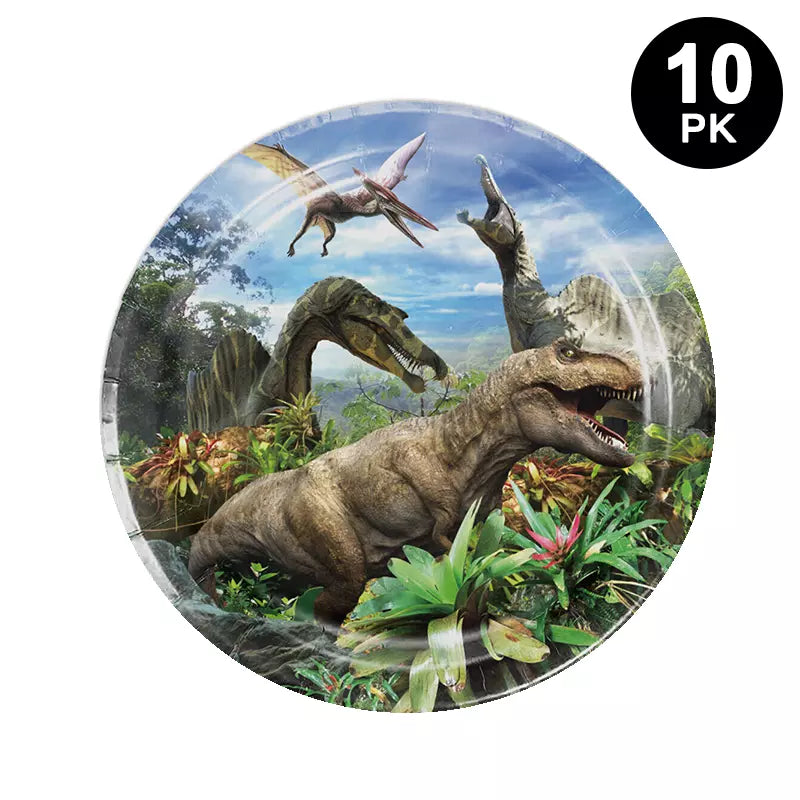 Dinosaur Jurassic 17cm 7 inch Round Paper Plates 10 Pack