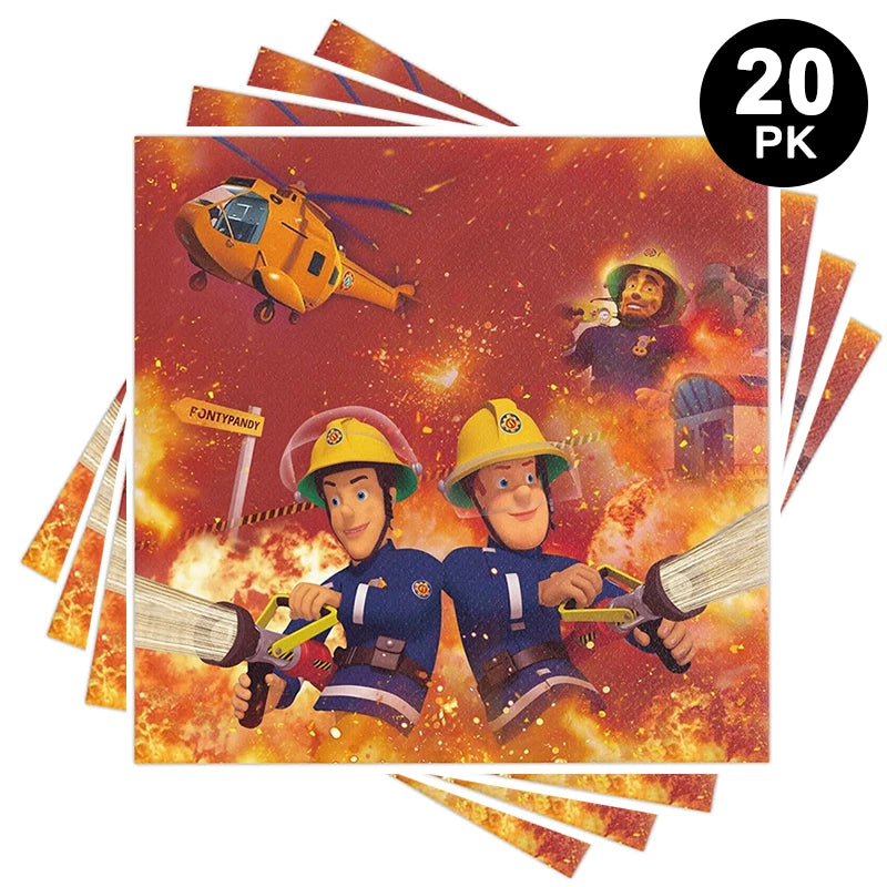 Fireman Fire Truck Luncheon Napkins 20 Pack