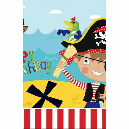 Little Pirate Theme Birthday Table Cover Plastic 243cm x 137cm