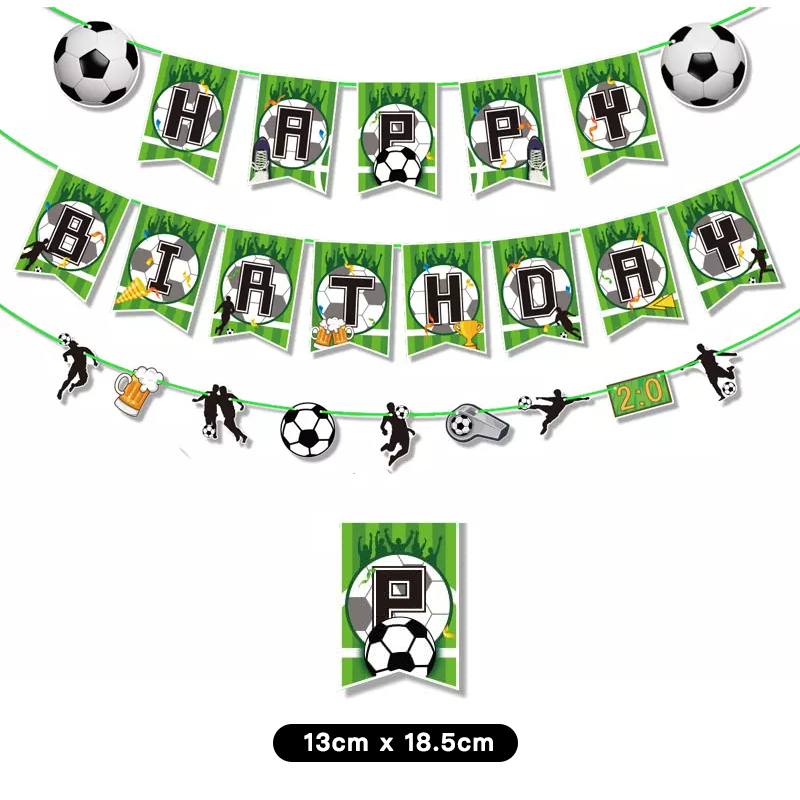 Soccer Theme Birthday Party Banner Pennant Kit