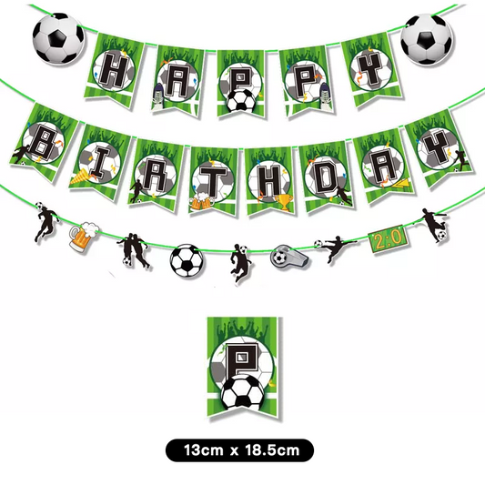 Soccer Theme Birthday Party Banner Pennant Kit