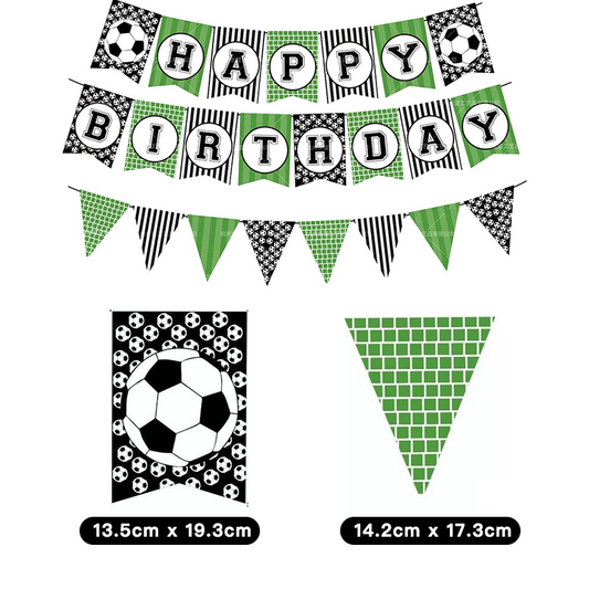 Soccer Theme Birthday Party Banner Pennant Kit
