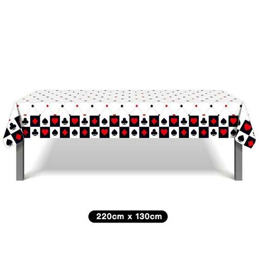 Poker Theme Tablecloth Table Cover Plastic 220cm x 130cm