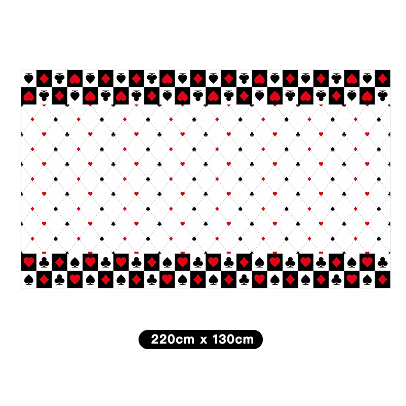 Poker Theme Tablecloth Table Cover Plastic 220cm x 130cm