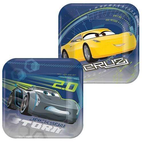 Disney Cars 3 7inch Square Plates 8 Pack