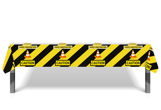 Construction Trucks Table Cover Tablecloth Plastic 220cm x 130cm