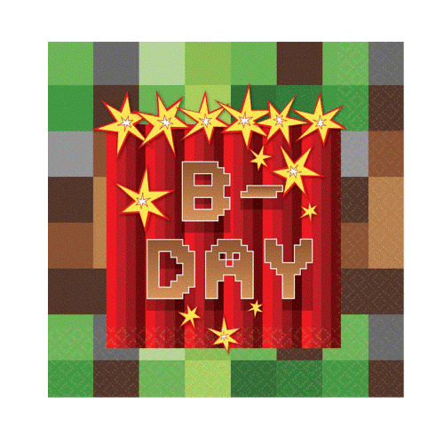 TNT Party Pixel Game Beverage Napkins 16 Pack