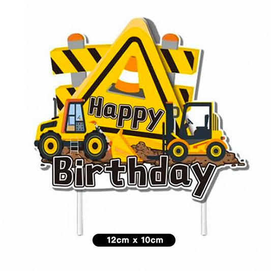 Construction Trucks Birthday Cake Cupcake Toppers 16 Pack