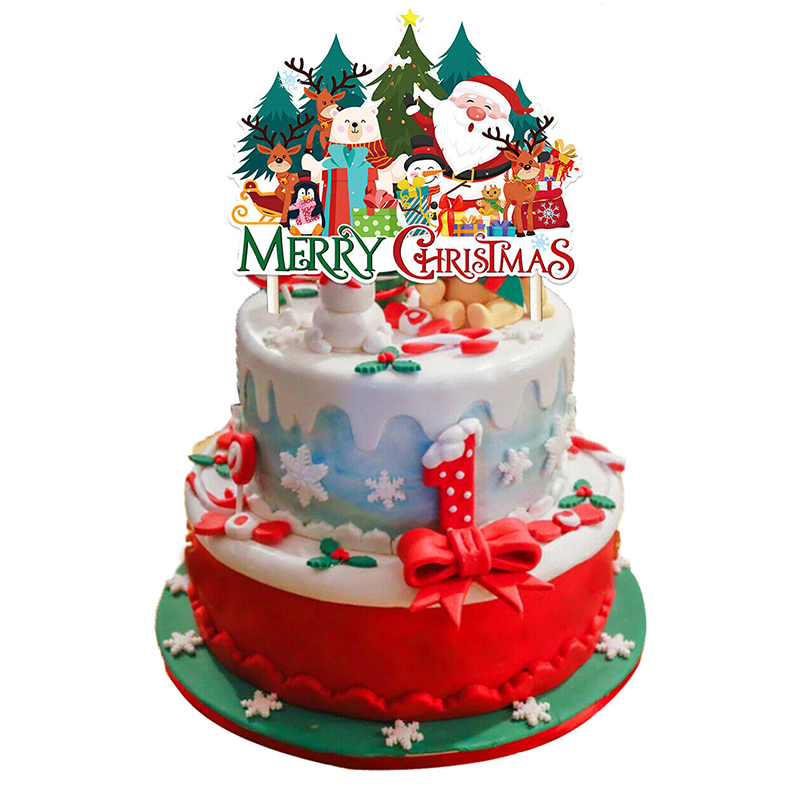 Merry Christmas Party Cake Topper