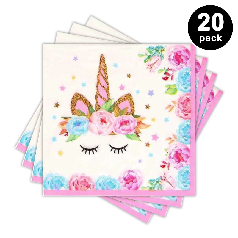 Unicorn Theme Luncheon Napkins 20 pack