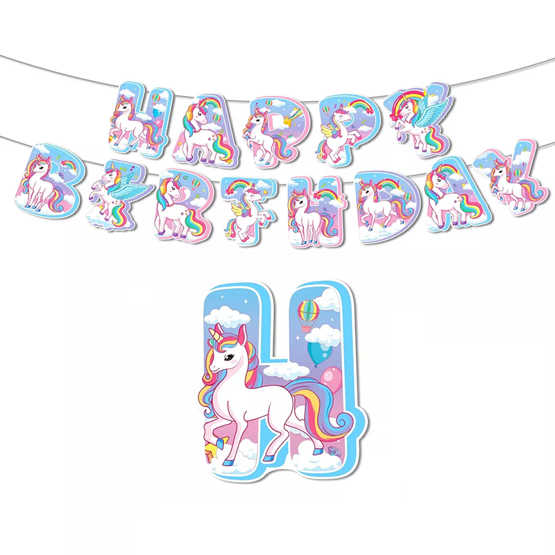 Unicorn Theme Birthday Party Banner 2 meter