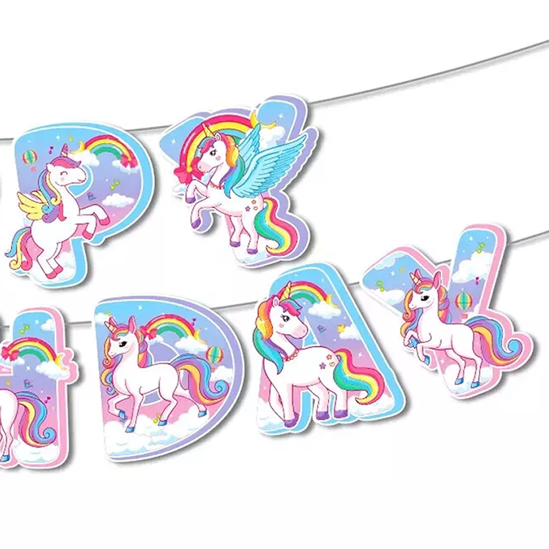 Unicorn Theme Birthday Party Banner 2 meter