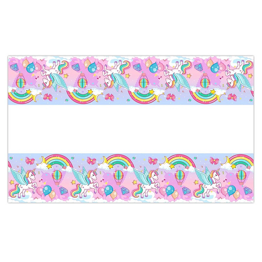 Rainbow Unicorn Table Cover Plastic 180cm x 108cm