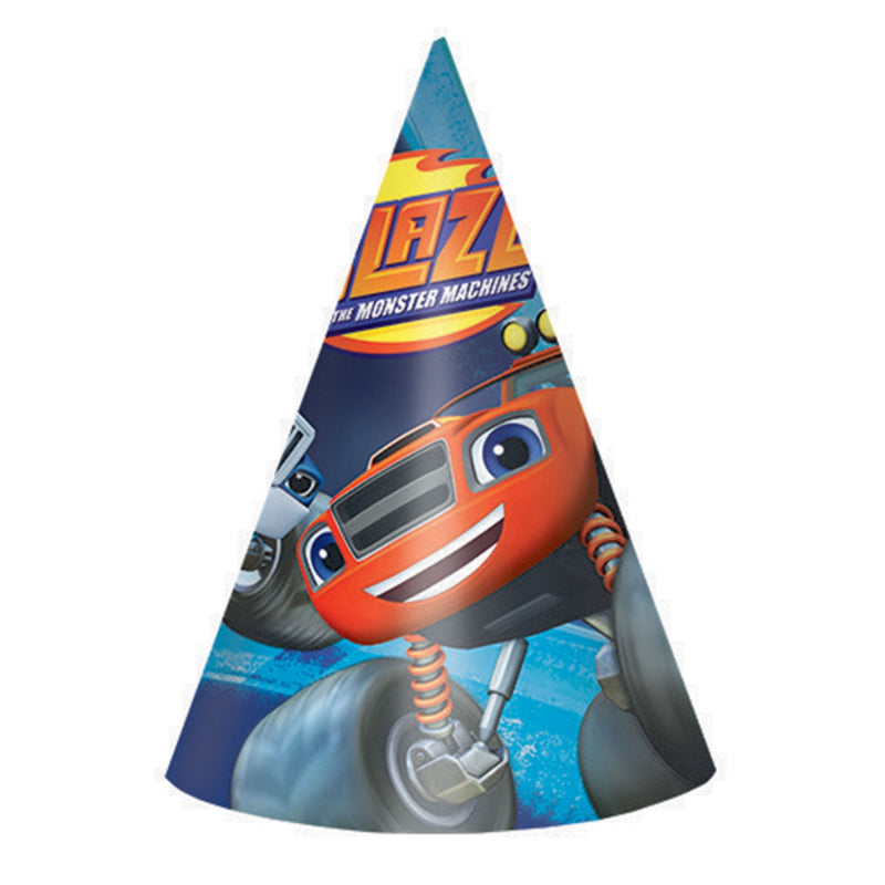Blaze & The Monster Machines Paper Cone Hats 8 Pack