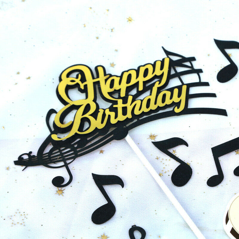 Guitar Music Theme Birthday Cake Toppers 8 Pack