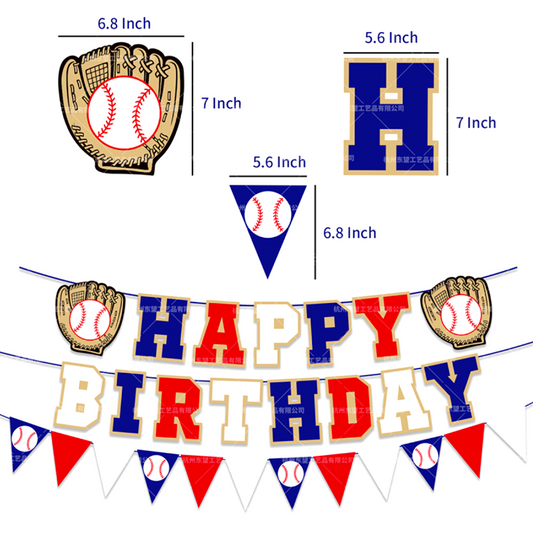 Baseball Party Decorating Set Birthday Banner Balloons Cake Toppers