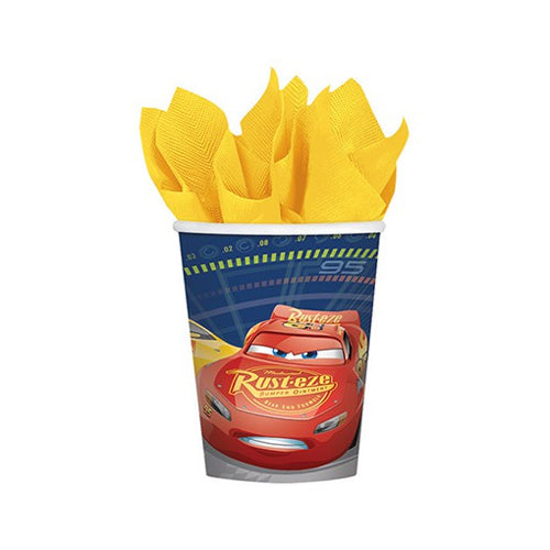 Disney Cars 3 266ml 9oz paper Cups 8 Pack 266ml
