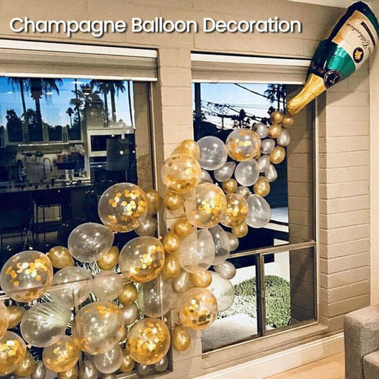 42PCS Champagne Balloon Set Party Supplies Green Gold White Confetti Balloon Garland Kit for Birthday Anniversary Engagement Wedding