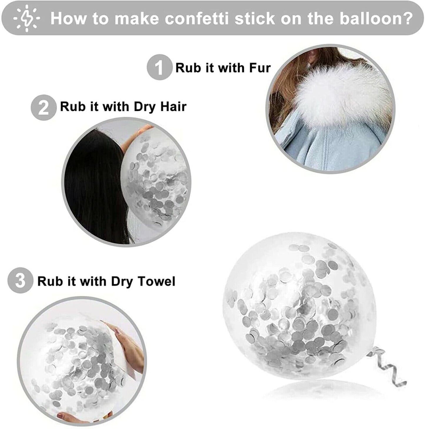 100pcs White Silver Balloon Garland Arch Kit | White Silver Metallic Confetti Balloons for Baby Shower Wedding Birthday Party Decorations