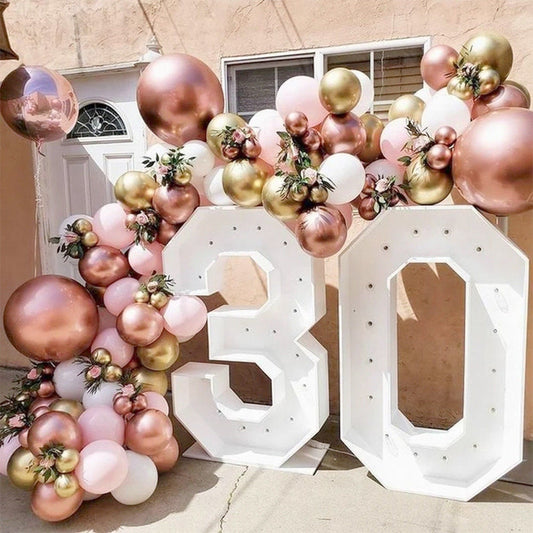 139pcs Metallic Gold Rose Gold Pink White Balloon Garland Balloon Arch Kit | Wedding Baby Shower Anniversary Birthday Party Decorations