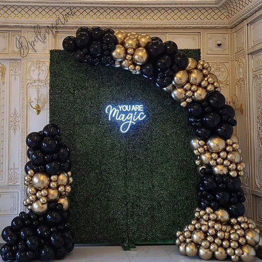 120pcs Classic Black Gold Confetti Balloon Arch Kit | Baby Shower Birthday Party Wedding Anniversary Graduation New Year Party Decorations