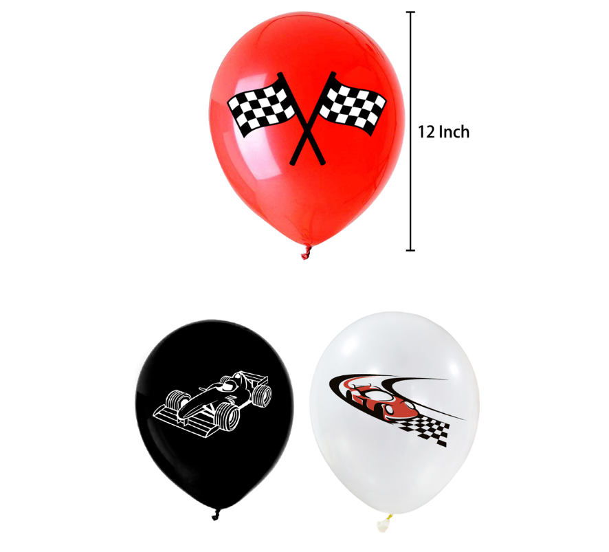 Racing Car Party Decorating Set Birthday Banner Balloons Cake Toppers