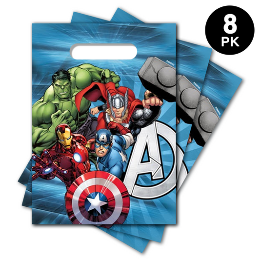 Marvel Avengers Theme Plastic Gift Loot Bags 8PK