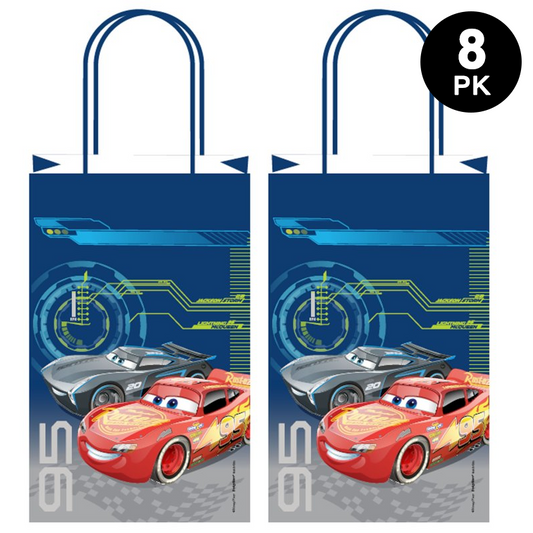 Cars 3 Lightning McQueen Theme Paper Kraft Gift Bags with Handle 8PK