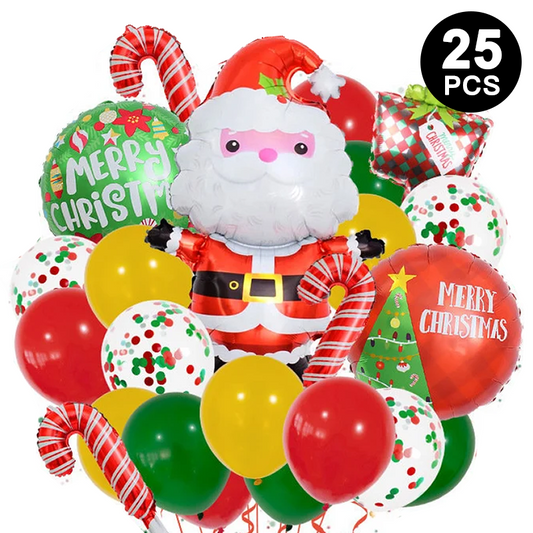 25pcs Merry Christmas Santa Balloon Set