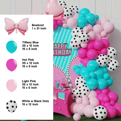 Hot Pink Tiffany Blue Balloon Garland Kit | Girls Birthday Party Decorations