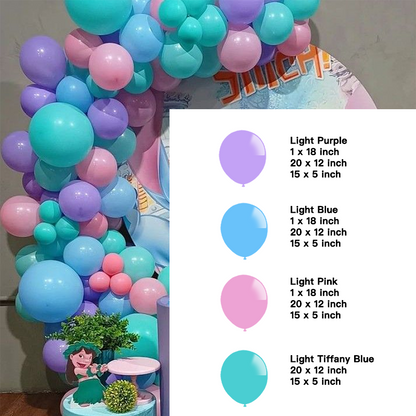 Pastel Purple Pink Tiffany  Blue Balloon Garland Kit | Suitable for Stitch Theme Birthday Party Decorations