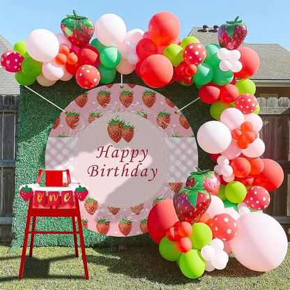 Strawberry Theme Balloon Garland Kit