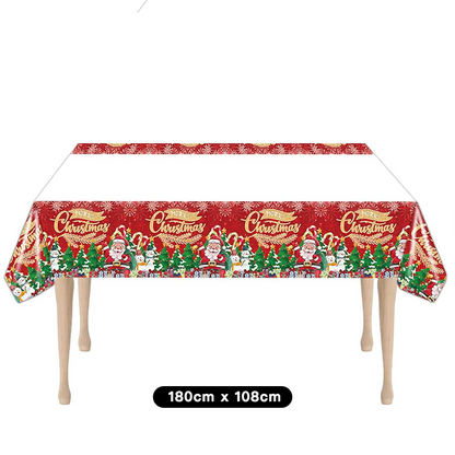 Christmas Disposable Tablecloth Plastic 180cm x 108cm