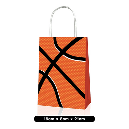 Basketball Theme Paper Gift Bags with Handle 12PK