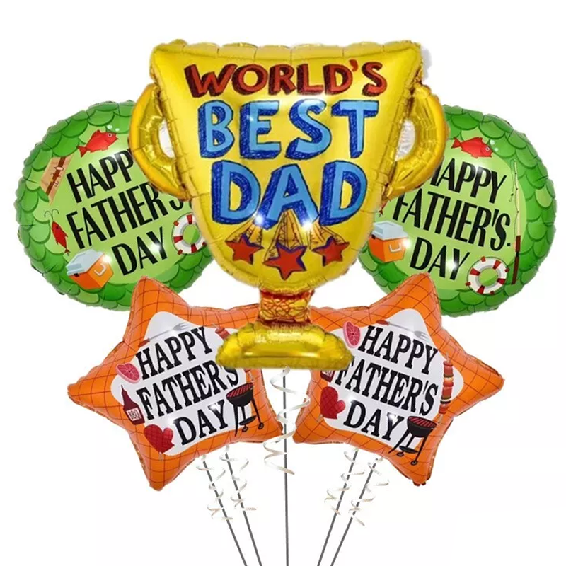 Best Dad Father's Day Foil Balloon Kit 5 Pack