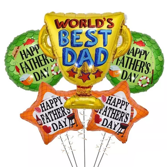 Best Dad Father's Day Foil Balloon Kit 5 Pack